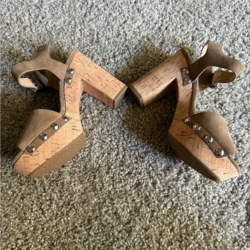 Michael Kors Camel Suede Sandals - Picture 2 of 3